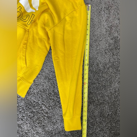 Reebok gold white kangaroo pocket hoodie long sleeve cotton sweatshirt size M - Picture 14 of 17